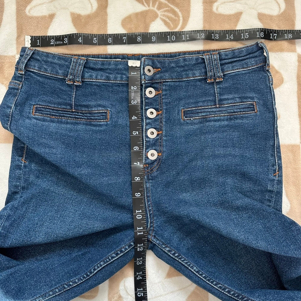 Anthropologie Pilcro High-Rise Trouser Bootcut Jeans Medium Wash Denim Size 31 - Picture 7 of 13